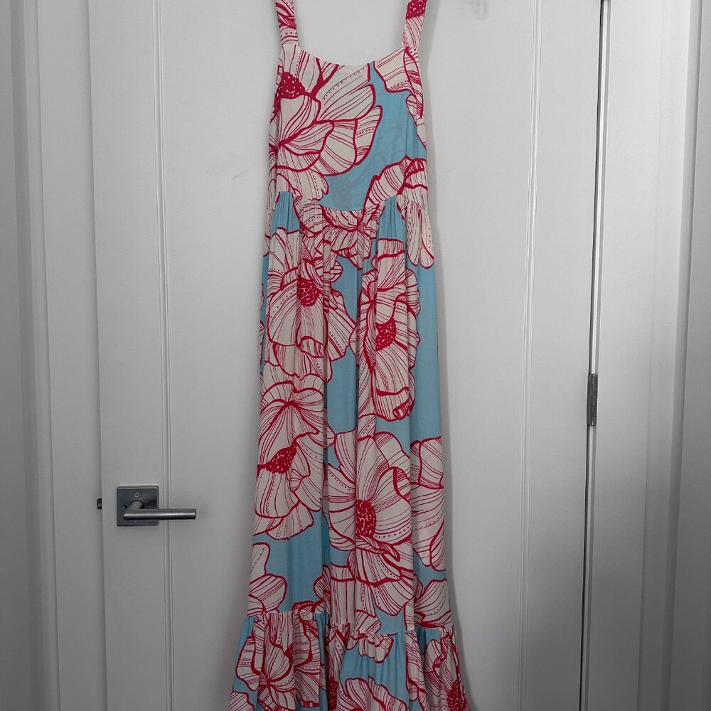 FARM RIO - FLORAL MAXI WRAP DRESS